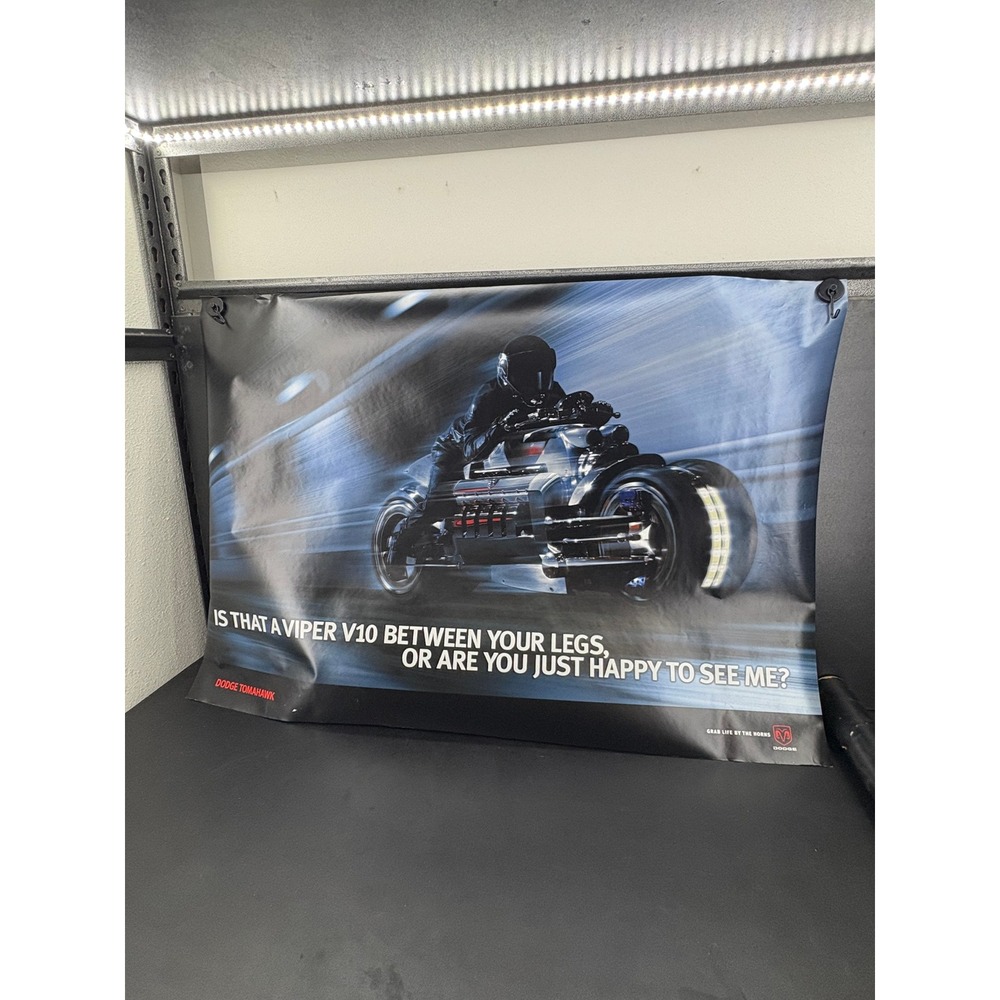 Dodge Tomahawk Viper V10 Concept Motorcycle Double Sided Poster with Tube 36x24